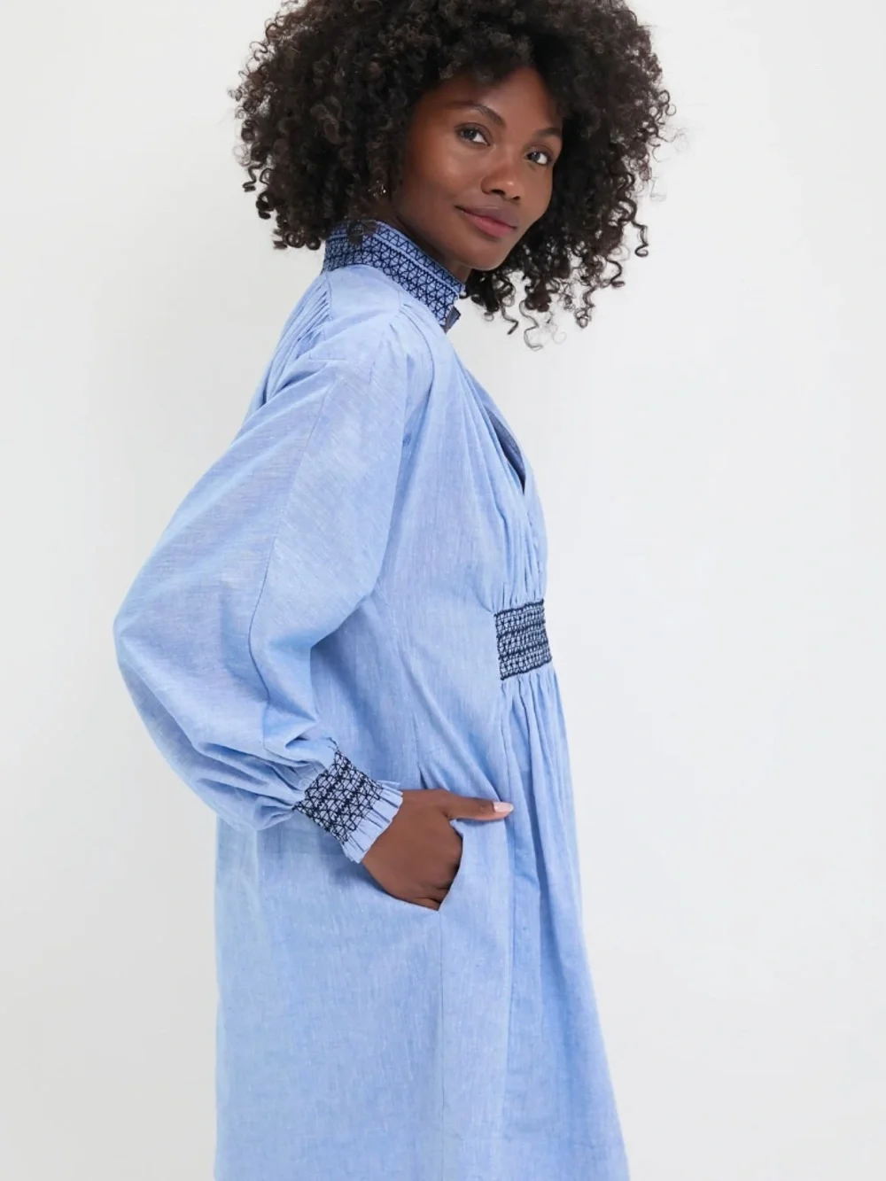 Tuckernuck Chambray Embroidered Aubury Dress
